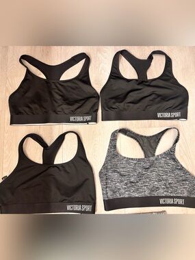Victoria Sport Sports Bra Bundle Size Large Black Gray Racerback